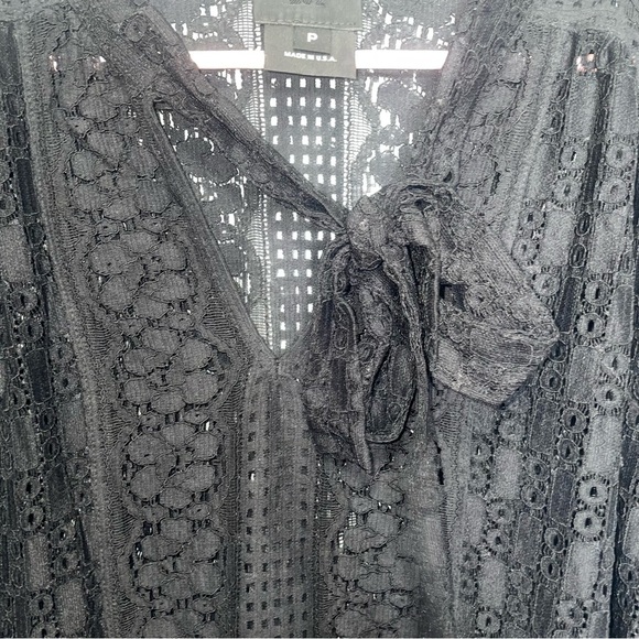 Anna Sui Black Lace Tunic Blouse Small - Picture 3 of 9